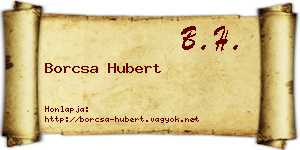 Borcsa Hubert névjegykártya